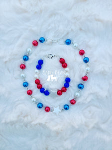 RWB pearl star choker