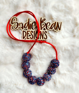 Patriotic glitter necklace