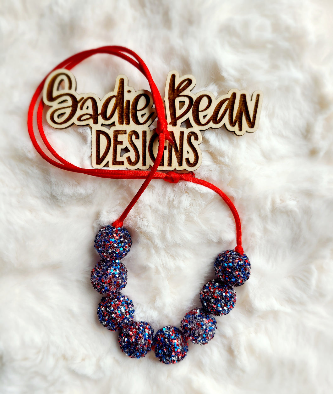 Patriotic glitter necklace