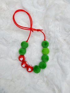 Velvet green bubblegum necklace