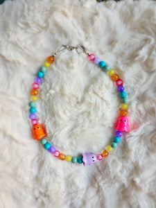 Rainbow ghost necklace