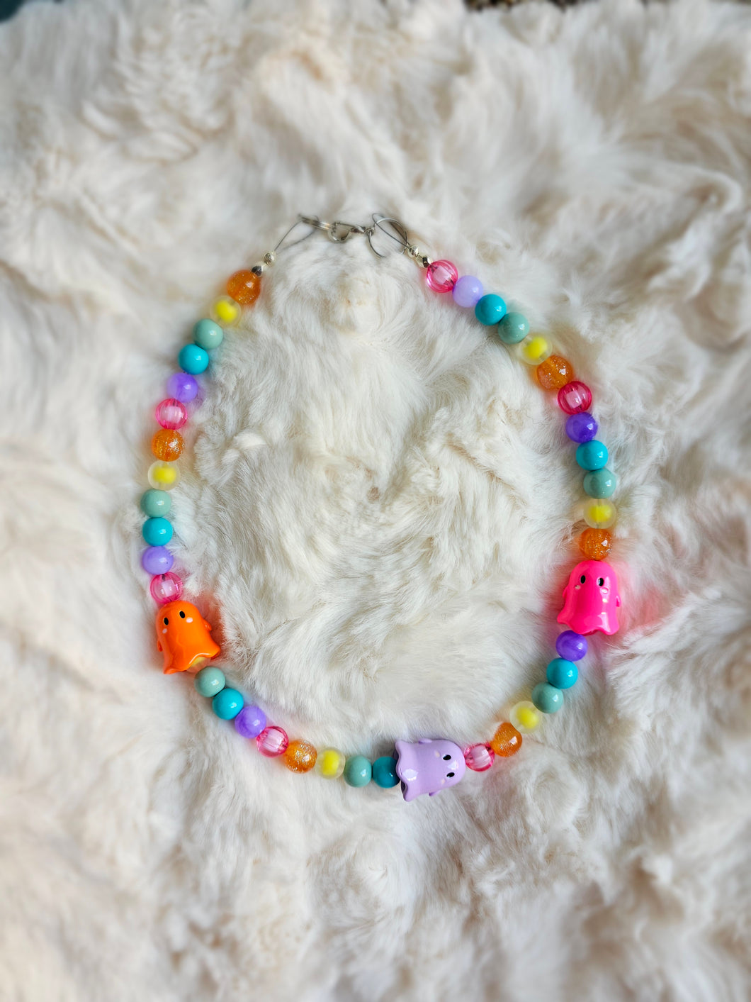 Rainbow ghost necklace