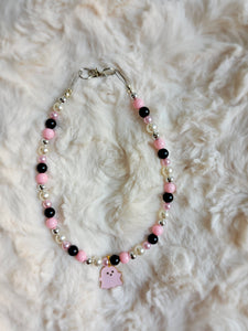 Pink ghost necklace