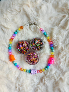 Rainbow ghost necklace