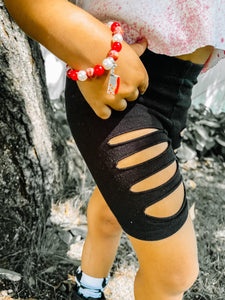 Blood splatter bracelet with axe charm