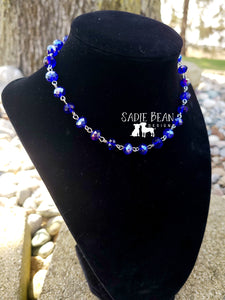 Blue chain choker