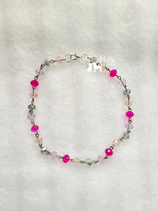 Pink, purple, and gray choker