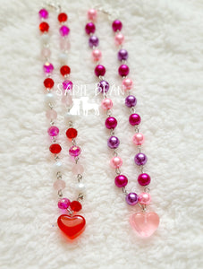 Pink heart choker