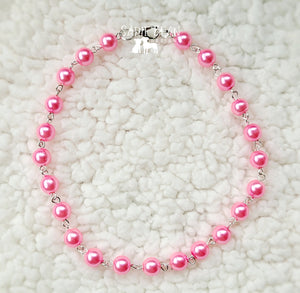 Pink pearl choker