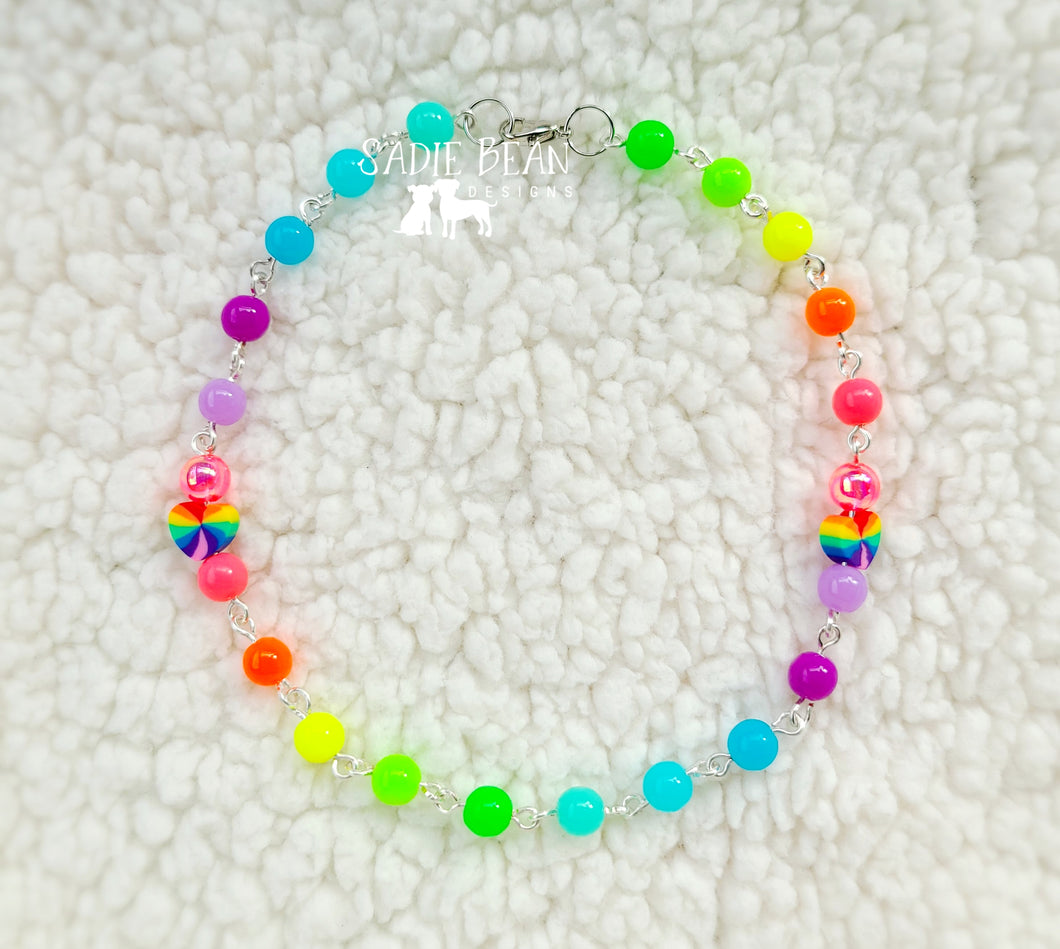 Neon heart choker