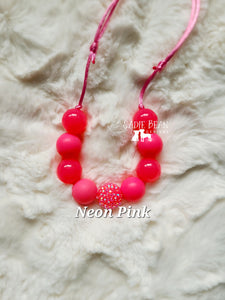 Neon solid bubblegum necklaces