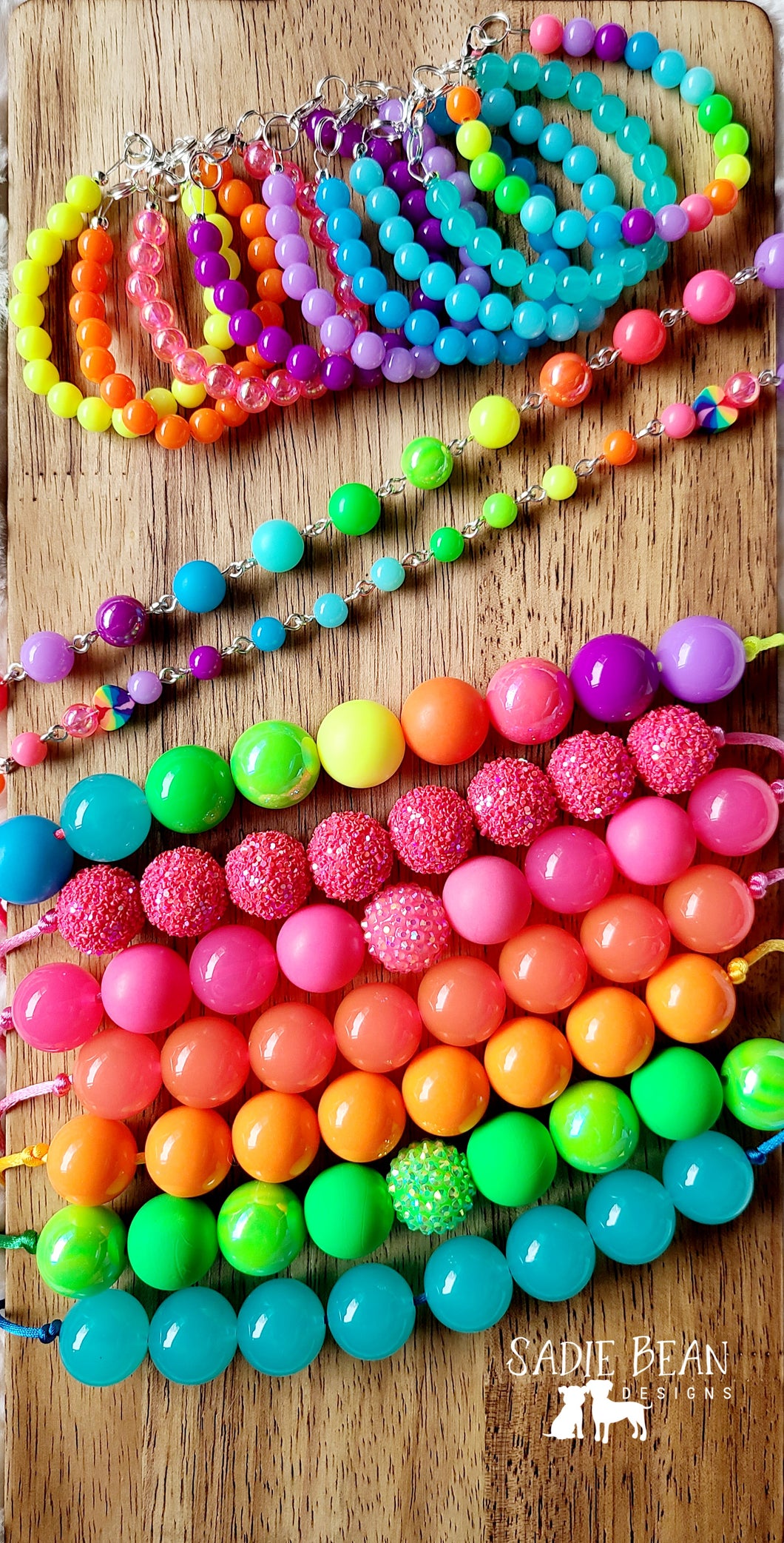 Neon solid bubblegum necklaces