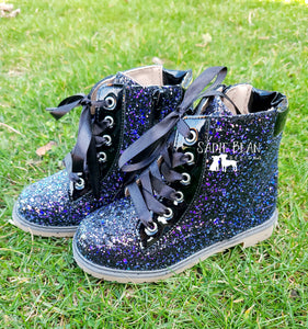 Glitter combat boots