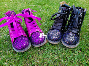 Glitter combat boots