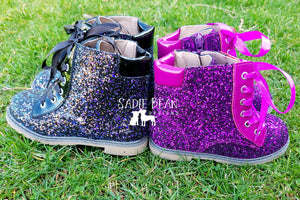 Glitter combat boots