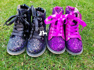 Glitter combat boots